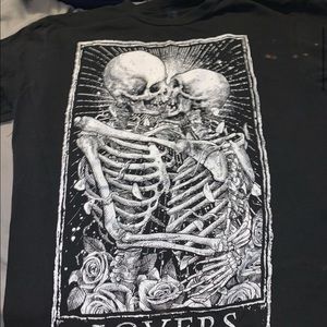 black "lovers" graphic tee